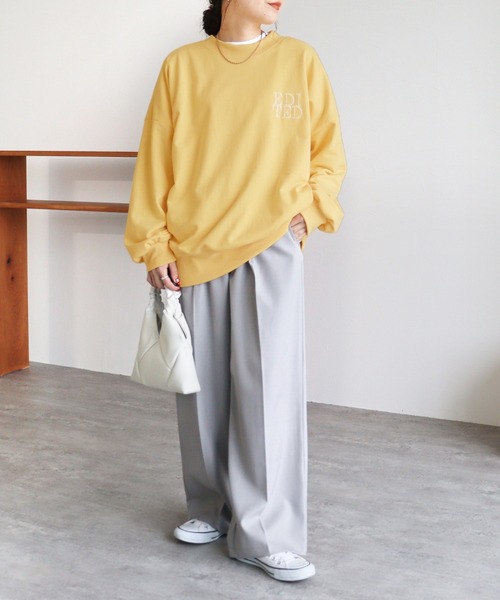 reca(レカ)の「前後2way刺繍ロゴスウェットスウェット(スウェット・レディース・ナチュラル/イエロー/チャコール・FREE)」の4枚目の写真