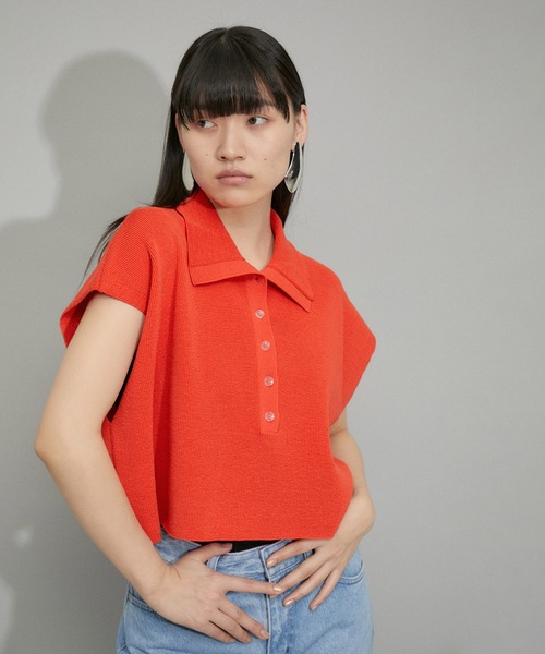 ADAM ET ROPE’ アダムエロペ ニットポロTEE ADAM ET ROPE' アダムエロペ ニットポロTEE