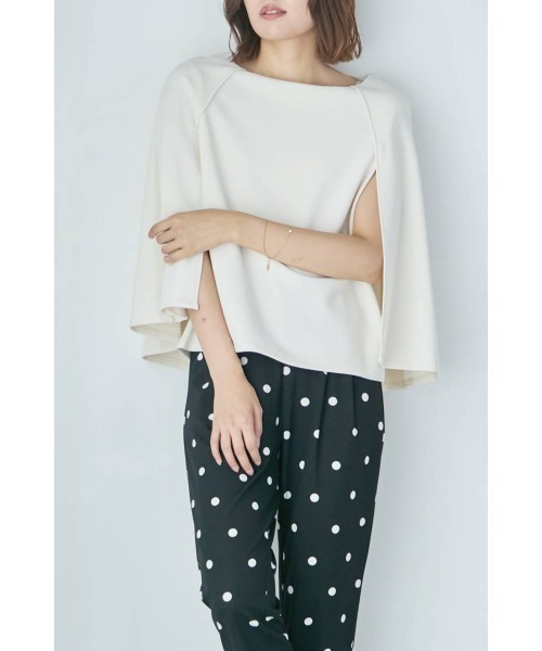 M.deux（エムドゥ）の「ケープスリーブカットソー/プルオーバー（Tシャツ/カットソー・レディース・オフホワイト/グレイッシュベージュ/ネイビー/ブラック/ブラウン・MEDIUM）」の22枚目の写真