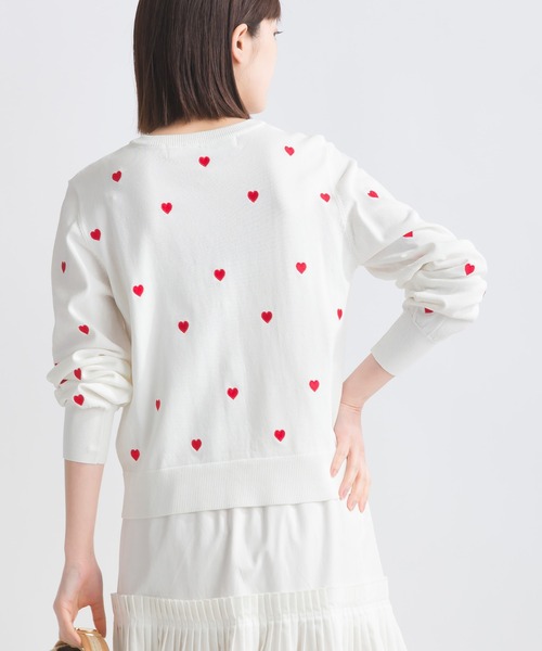 PICCIN PERLA(ピッチンペルラ)の「ハート刺繍パールボタンカーディガン(カーディガン/ボレロ・レディース・ライトグレー/ブラック/オフホワイト・M)」の7枚目の写真