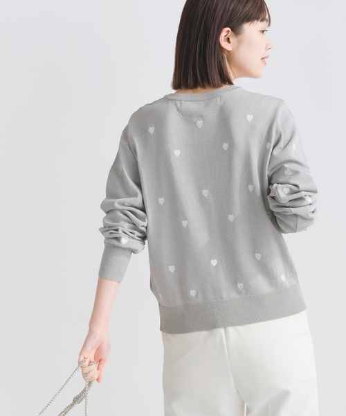 PICCIN PERLA(ピッチンペルラ)の「ハート刺繍パールボタンカーディガン(カーディガン/ボレロ・レディース・ライトグレー/ブラック/オフホワイト・M)」の18枚目の写真