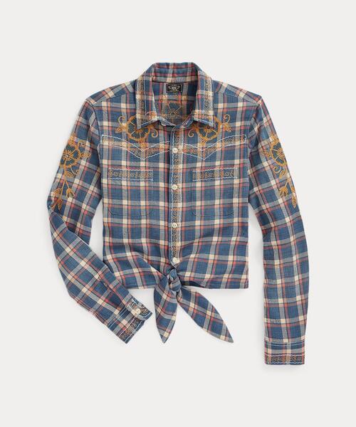 RRL オンブレ チェック クリンクル コットン ブラウス 2270248629.jpg?1716354409