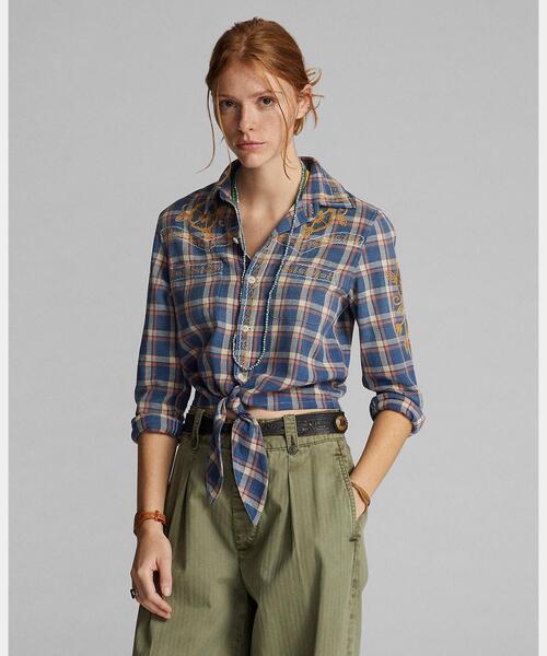 RRL（ダブル アール エル）の「チェック ツイル タイフロント