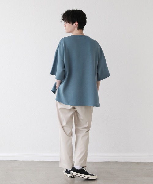 セール】【23ss】サイドスリットハイポンチビッグシルエット5分袖