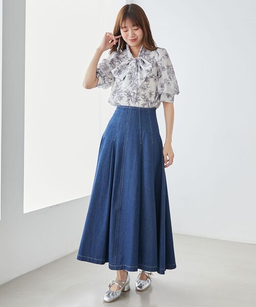 MAJESTIC LEGON（マジェスティックレゴン）の「レディボウタイブラウス（シャツ/ブラウス・レディース・ベージュ系その他2/ホワイト系その他2/アイボリー/ブルー系その他2/クリーム・MEDIUM）」の8枚目の写真