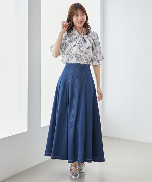 MAJESTIC LEGON（マジェスティックレゴン）の「レディボウタイブラウス（シャツ/ブラウス・レディース・ベージュ系その他2/ホワイト系その他2/アイボリー/ブルー系その他2/クリーム・MEDIUM）」の9枚目の写真