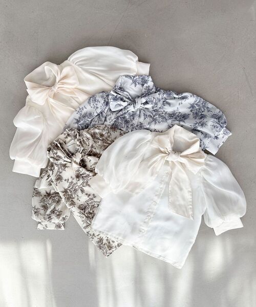 MAJESTIC LEGON（マジェスティックレゴン）の「レディボウタイブラウス（シャツ/ブラウス・レディース・ベージュ系その他2/ホワイト系その他2/アイボリー/ブルー系その他2/クリーム・MEDIUM）」の16枚目の写真