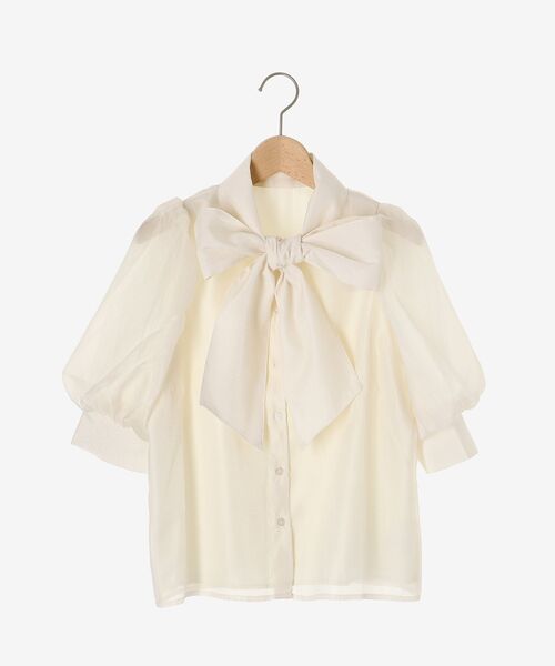 MAJESTIC LEGON（マジェスティックレゴン）の「レディボウタイブラウス（シャツ/ブラウス・レディース・ベージュ系その他2/ホワイト系その他2/アイボリー/ブルー系その他2/クリーム・MEDIUM）」の18枚目の写真