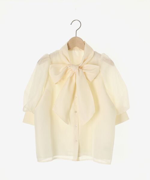 MAJESTIC LEGON（マジェスティックレゴン）の「レディボウタイブラウス（シャツ/ブラウス・レディース・ベージュ系その他2/ホワイト系その他2/アイボリー/ブルー系その他2/クリーム・MEDIUM）」の21枚目の写真