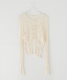 【Loro/ローロ】Sheer WideRib 2Way CD カーディガン