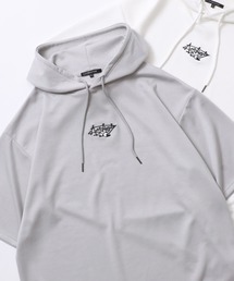 SITRY | Punch the dough Street Style Hoodie/別注 オーバーサイズ ポンチ ストリートロゴ ワンポイント刺繍 半袖 Tパーカー レディース メンズ(パーカー)