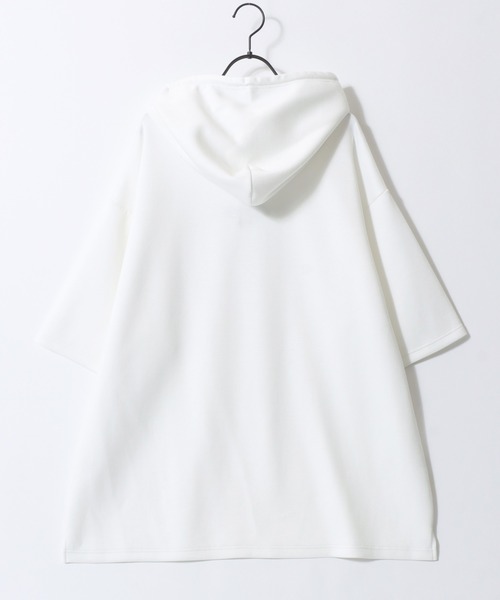 SITRY(シトリー)の「Punch the dough Street Style Hoodie/別注 オーバーサイズ ポンチ ストリートロゴ ワンポイント刺繍 半袖 Tパーカー レディース メンズ(パーカー・メンズ・ライトグレー/ホワイト/チャコール/ブラック/グレイッシュブルー・L/M)」の6枚目の写真