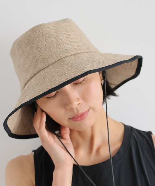 BARNYARDSTORM（バンヤードストーム）の「BARNYARDSTORM /  パイピングコードツキハット（ハット・レディース・ベージュ/オフホワイト/ブラック・FREE）」の3枚目の写真