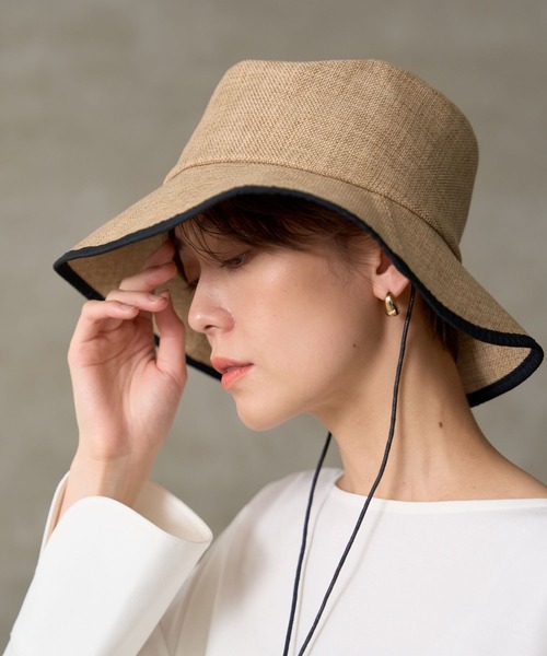 BARNYARDSTORM（バンヤードストーム）の「BARNYARDSTORM /  パイピングコードツキハット（ハット・レディース・ベージュ/オフホワイト/ブラック・FREE）」の10枚目の写真