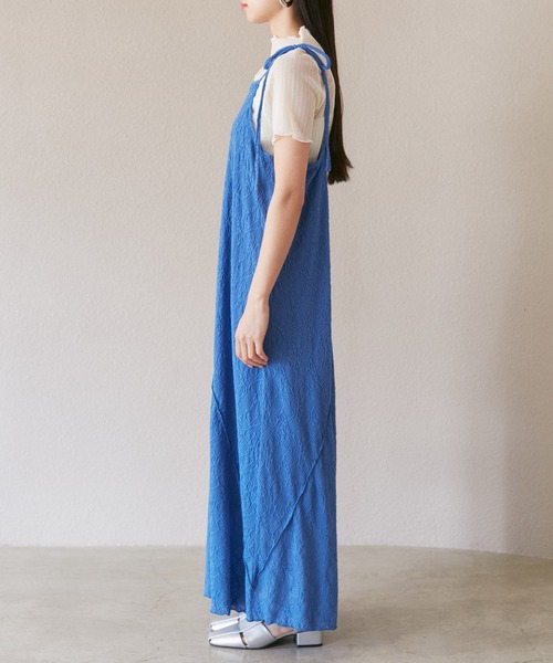 VIS（ビス）の「【洗える】斜め切替ジャガードカットキャミワンピース（ワンピース・レディース・ブルー/ホワイト系その他5・FREE）」の20枚目の写真