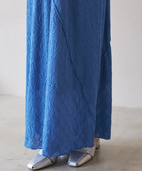 VIS（ビス）の「【洗える】斜め切替ジャガードカットキャミワンピース（ワンピース・レディース・ブルー/ホワイト系その他5・FREE）」の17枚目の写真