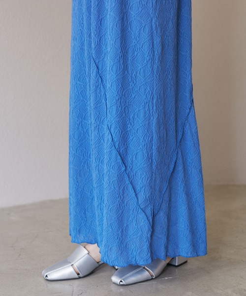 VIS（ビス）の「【洗える】斜め切替ジャガードカットキャミワンピース（ワンピース・レディース・ブルー/ホワイト系その他5・FREE）」の16枚目の写真