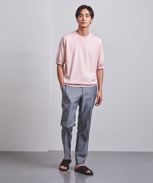 UNITED ARROWS(ユナイテッドアローズ)の「ギザ コットン ハイゲージ クルーネック ニットTシャツ(ニット/セーター・メンズ・ライトグレー/ライトピンク/ネイビー/ケリー・M/S/L/XL)」の10枚目の写真