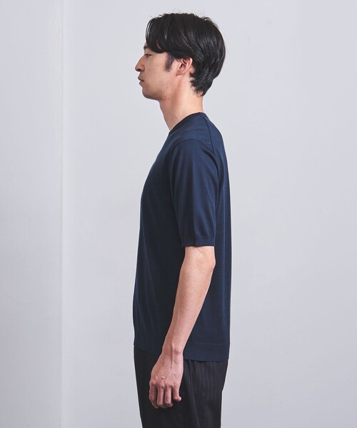 UNITED ARROWS(ユナイテッドアローズ)の「ギザ コットン ハイゲージ クルーネック ニットTシャツ(ニット/セーター・メンズ・ライトグレー/ライトピンク/ネイビー/ケリー・M/S/L/XL)」の21枚目の写真