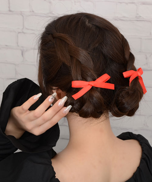 TONE SELECT GOODS(トーンセレクトグッズ)の「【float】パステルカラー リボン ヘアクリップ【2個セット/8色展開】(ヘアピン・レディース・ブルー/オフホワイト/ブラック/ピンク/グリーン/パープル/イエロー/レッド・FREE)」の8枚目の写真