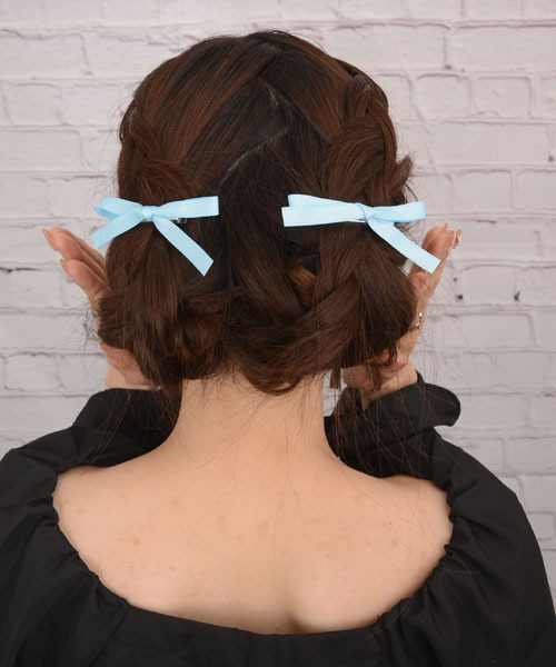 TONE SELECT GOODS(トーンセレクトグッズ)の「【float】パステルカラー リボン ヘアクリップ【2個セット/8色展開】(ヘアピン・レディース・ブルー/オフホワイト/ブラック/ピンク/グリーン/パープル/イエロー/レッド・FREE)」の22枚目の写真