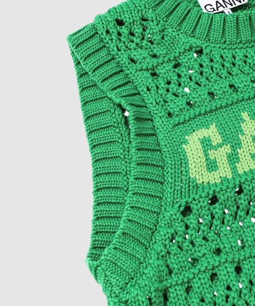 GANNI（ガニー）の「Cotton Rope Short Vest（ベスト・レディース・グリーン・M/S/XS）」の3枚目の写真