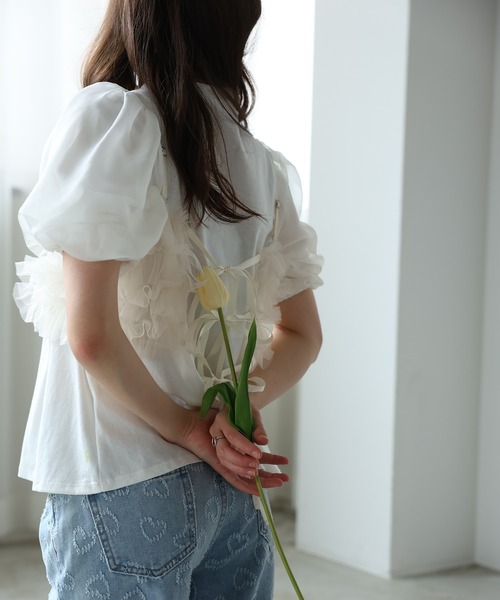 Doula Doula（ドゥーラドゥーラ）の「3wayチュールフリルビスチェ（ベスト・レディース・アイボリー/ブラック/グレー/ブルー・FREE）」の21枚目の写真