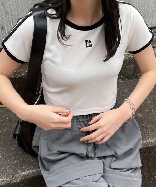 WEGO（ウィゴー）の「WEGO/ラインデザインちびT（Tシャツ/カットソー・レディース・ブラック/ホワイト・FREE）」の5枚目の写真