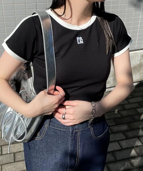 WEGO（ウィゴー）の「WEGO/ラインデザインちびT（Tシャツ/カットソー・レディース・ブラック/ホワイト・FREE）」の9枚目の写真