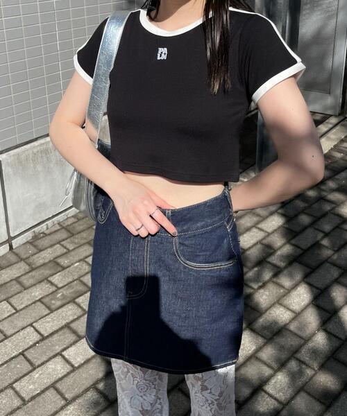 WEGO（ウィゴー）の「WEGO/ラインデザインちびT（Tシャツ/カットソー・レディース・ブラック/ホワイト・FREE）」の10枚目の写真