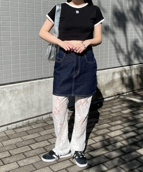 WEGO（ウィゴー）の「WEGO/ラインデザインちびT（Tシャツ/カットソー・レディース・ブラック/ホワイト・FREE）」の11枚目の写真