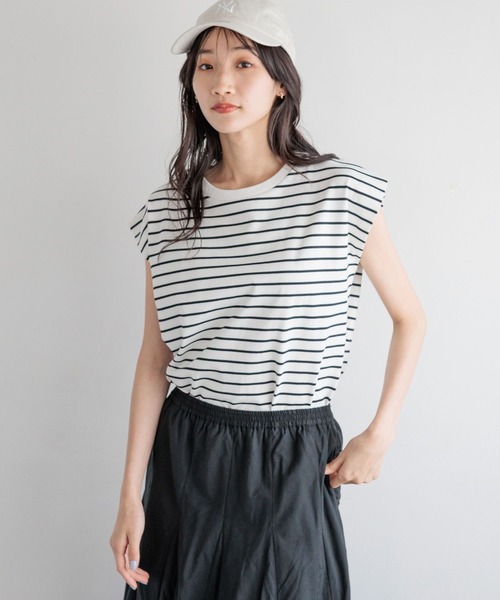 LOWRYS FARM（ローリーズファーム）の「カイテキノウノースリーブ 991850（Tシャツ/カットソー・レディース・ネイビー/ブラック/オフホワイト/ブラック系その他・FREE）」の3枚目の写真