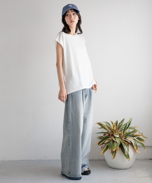 LOWRYS FARM（ローリーズファーム）の「カイテキノウノースリーブ 991850（Tシャツ/カットソー・レディース・ネイビー/ブラック/オフホワイト/ブラック系その他・FREE）」の10枚目の写真