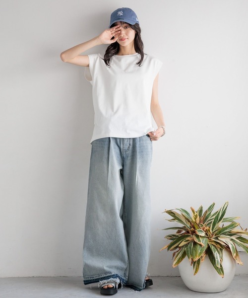 LOWRYS FARM（ローリーズファーム）の「カイテキノウノースリーブ 991850（Tシャツ/カットソー・レディース・ネイビー/ブラック/オフホワイト/ブラック系その他・FREE）」の12枚目の写真