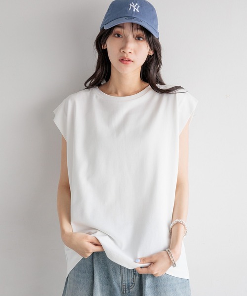 LOWRYS FARM（ローリーズファーム）の「カイテキノウノースリーブ 991850（Tシャツ/カットソー・レディース・ネイビー/ブラック/オフホワイト/ブラック系その他・FREE）」の13枚目の写真