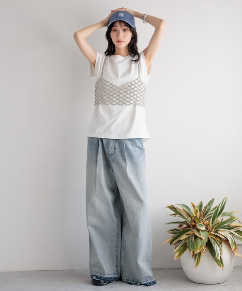 LOWRYS FARM（ローリーズファーム）の「カイテキノウノースリーブ 991850（Tシャツ/カットソー・レディース・ネイビー/ブラック/オフホワイト/ブラック系その他・FREE）」の14枚目の写真