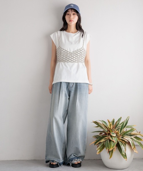 LOWRYS FARM（ローリーズファーム）の「カイテキノウノースリーブ 991850（Tシャツ/カットソー・レディース・ネイビー/ブラック/オフホワイト/ブラック系その他・FREE）」の15枚目の写真