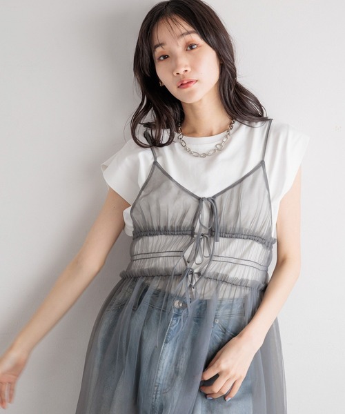 LOWRYS FARM（ローリーズファーム）の「カイテキノウノースリーブ 991850（Tシャツ/カットソー・レディース・ネイビー/ブラック/オフホワイト/ブラック系その他・FREE）」の18枚目の写真