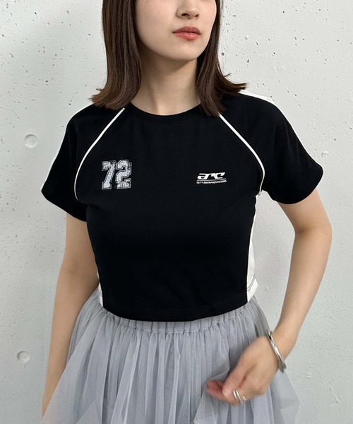 archives(アルシーヴ)の「メッシュ切替コンパクトゲームシャツ(Tシャツ/カットソー・レディース・ホワイト×ブラック/ホワイト×ブルー/ブラック・MEDIUM)」の11枚目の写真