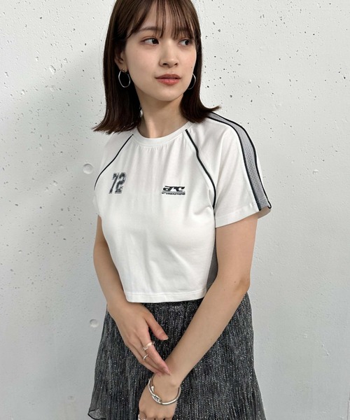 archives(アルシーヴ)の「メッシュ切替コンパクトゲームシャツ(Tシャツ/カットソー・レディース・ホワイト×ブラック/ホワイト×ブルー/ブラック・MEDIUM)」の8枚目の写真