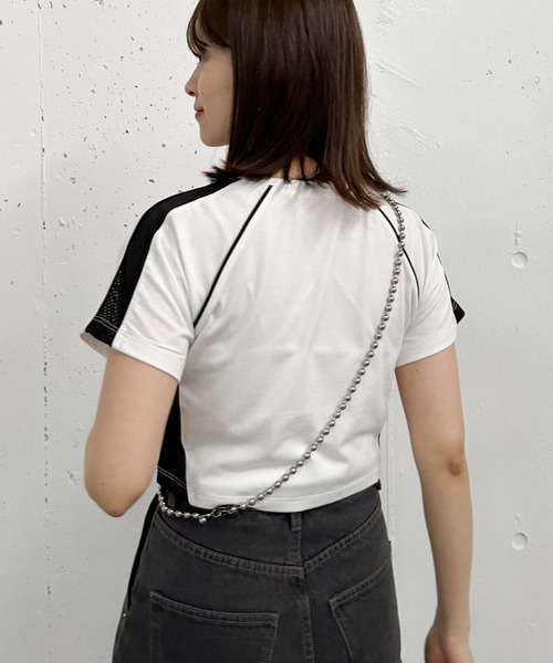 archives(アルシーヴ)の「メッシュ切替コンパクトゲームシャツ(Tシャツ/カットソー・レディース・ホワイト×ブラック/ホワイト×ブルー/ブラック・MEDIUM)」の19枚目の写真