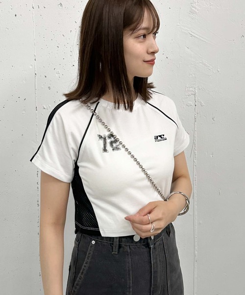 archives(アルシーヴ)の「メッシュ切替コンパクトゲームシャツ(Tシャツ/カットソー・レディース・ホワイト×ブラック/ホワイト×ブルー/ブラック・MEDIUM)」の18枚目の写真