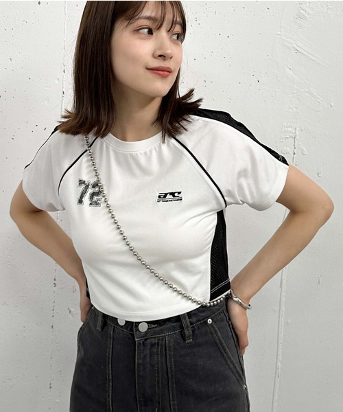 archives(アルシーヴ)の「メッシュ切替コンパクトゲームシャツ(Tシャツ/カットソー・レディース・ホワイト×ブラック/ホワイト×ブルー/ブラック・MEDIUM)」の17枚目の写真