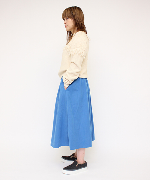 mystic（ミスティック）の「【mystic】フリンジ切替KNITプルオーバー（ニット/セーター・レディース・アイボリー/ブラック/チャコールグレー/キャメル/レンガ・ﾌﾘ-）」の14枚目の写真