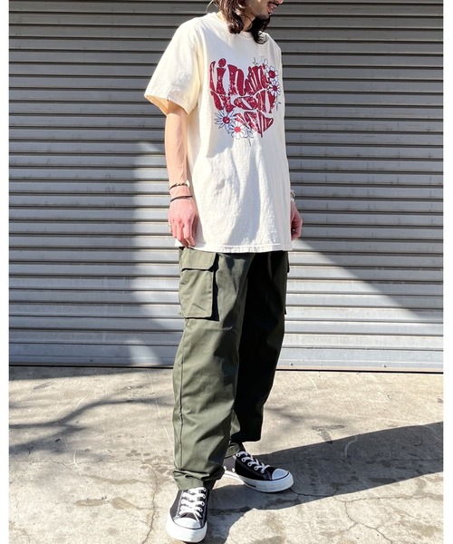 MODISH GAZE(モディシュガゼ)の「ハート ピグメントTシャツ(Tシャツ/カットソー・メンズ・アイボリー/スミクロ/ネイビー・FREE)」の14枚目の写真