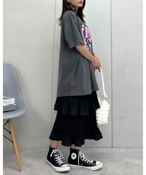 MODISH GAZE(モディシュガゼ)の「ハート ピグメントTシャツ(Tシャツ/カットソー・メンズ・アイボリー/スミクロ/ネイビー・FREE)」の22枚目の写真