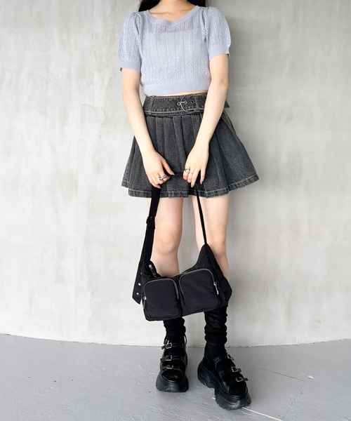 Heather（ヘザー）の「ハートモチーフニット（半袖） 127457（ニット