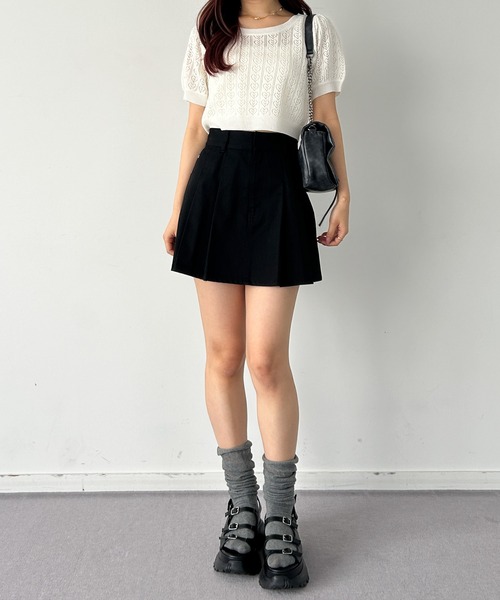 Heather（ヘザー）の「ハートモチーフニット（半袖） 127457（ニット