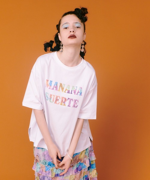 manana suerte(マニャーナスエルテ)の「オリジナルプリントTシャツ(Tシャツ/カットソー・レディース・ピンク/マルチ・FREE)」の16枚目の写真