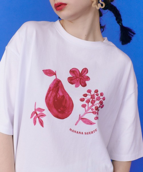 manana suerte(マニャーナスエルテ)の「オリジナルプリントTシャツ(Tシャツ/カットソー・レディース・ピンク/マルチ・FREE)」の6枚目の写真